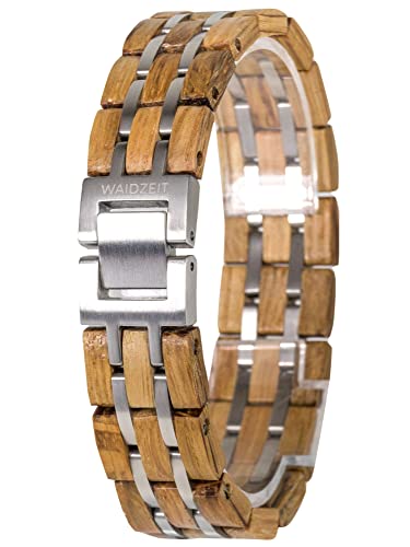 Waidzeit EL_B01 Herren Armband Barrique Holz Silber braun 21 cm