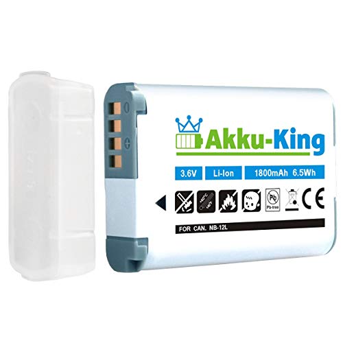 Akku-King Akku kompatibel mit Canon NB-12L - Li-Ion 1800mAh - für PowerShot G1X Mark II, N100, Vixia Mini X, Legria Mini X