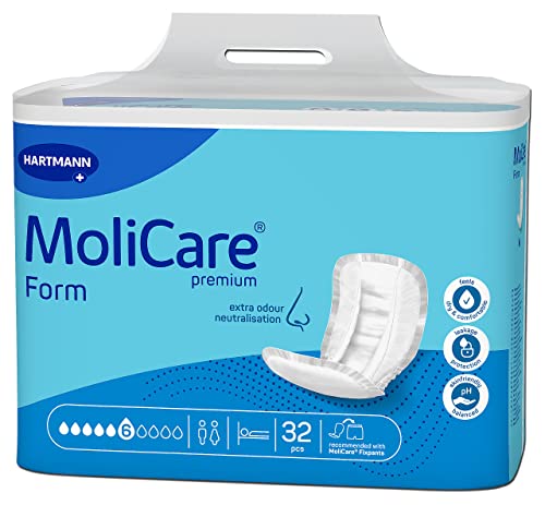 Molicare Premium Form 6 Tropfen, für mittlere Inkontinenz: maximale Sicherheit, extra Auslaufschutz und Diskretion für Frauen und Männer, 4x32 Stück