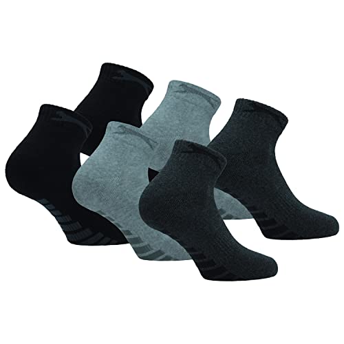 Slazenger 6 Paar Herren Quarter Socken, Höhe über dem Knöchel, Frottee-Innensohle, ausgezeichnete Qualität aus gekämmter Baumwolle (Grau Mix, 39-42)