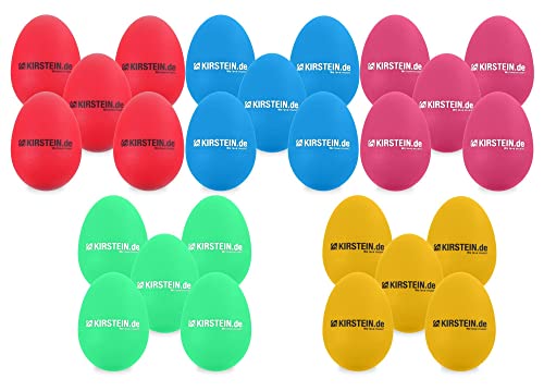 25x Kirstein ES-10 Egg Shaker Mix Set (5 verschiedene Farben, Schüttelei, Percussion, Rassel, robuste Kunststoff-Hülle, durchsetzungsfähiger Klang)