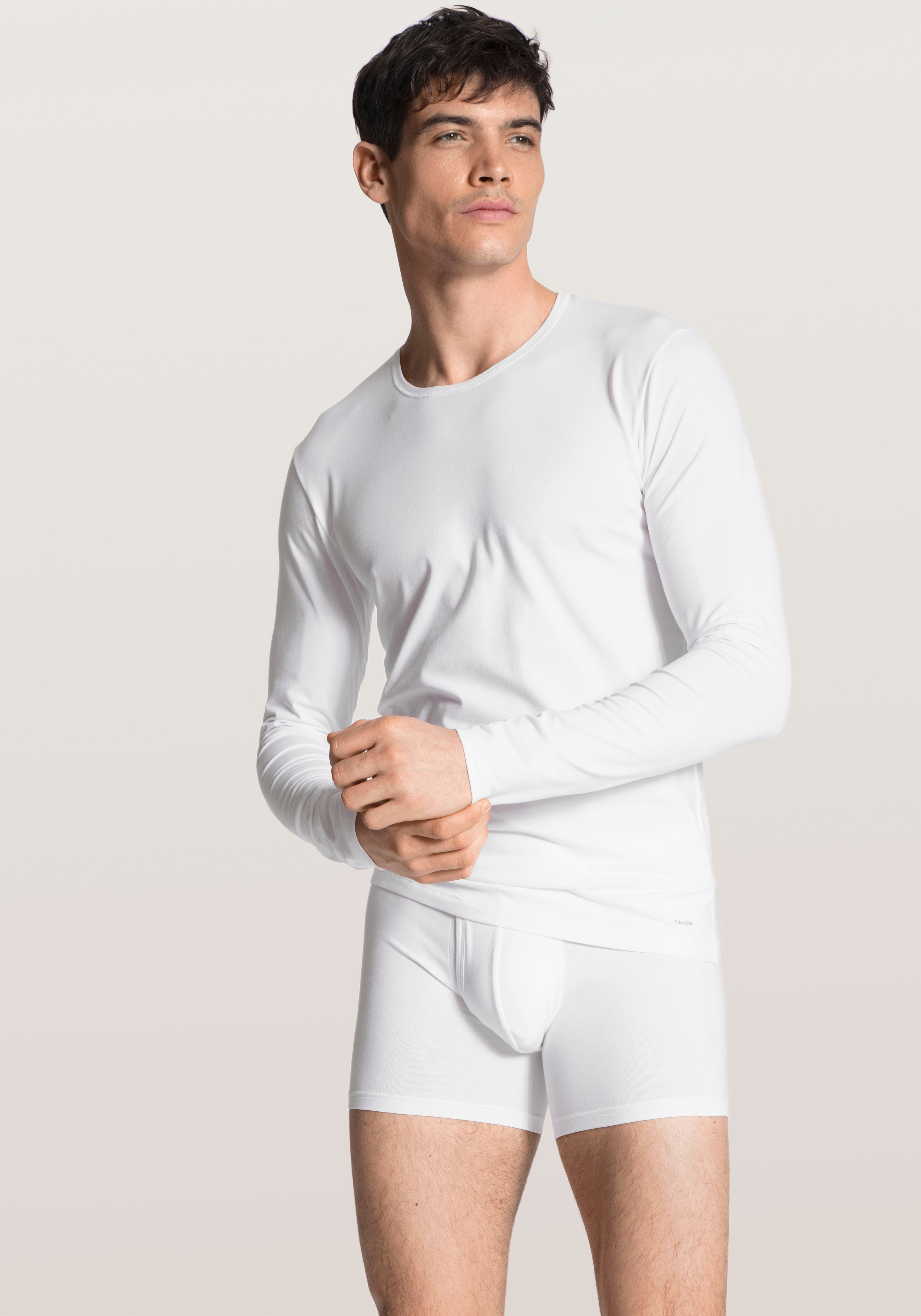 Calida Herren Cotton Code T-Shirt, Weiß (Weiß 001), Large (Herstellergröße:L)