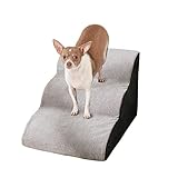 Jomewory Hundetreppe, Katzentreppe Mit Flanell Cover, Antirutsch und Beständig - Haustiertreppe mit 3 Stufen für kleine Hunde (40x55x35cm)