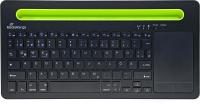 MediaRange kompakte Multi-Pairing Funk-Tastatur mit 78 Tasten und Touchpad, QWERTZ (DE/at/CH) Tastaturbelegung, schwarz/grün
