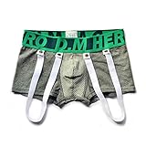 Herren Baumwolle Boxer, Persönlichkeit Sexy Beinriemen Jockstrap Niedrige Taille Atmungsaktiv Bequeme Unterwäsche Boxershorts M/L/XL/XXL