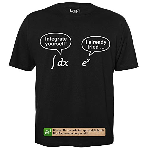 Integrate Yourself - Herren T-Shirt für Geeks mit Spruch Motiv aus Bio-Baumwolle Kurzarm Rundhals Ausschnitt, Größe XL