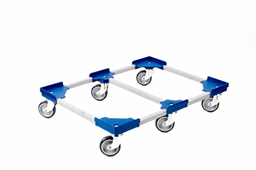 aidB Transportroller Variabel - 800x600-1x unterteilt - Gummiräder 6 Lenkrollen Blau