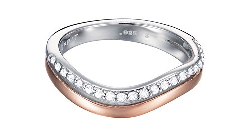 Esprit damen ring silber bicolor zirkonia wave dua esrg92467d1, ringgröße: 60 (19.1 mm Ø)