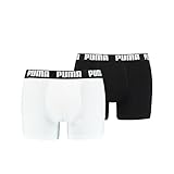 PUMA Herren 2er Pack Boxers Unterhose Boxershorts Komfort Weiß/Schwarz M