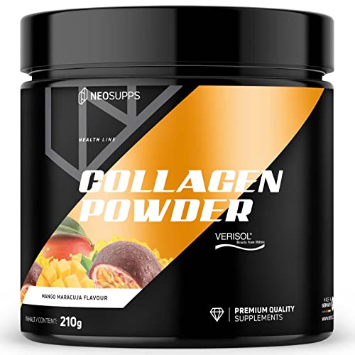 Neosupps - Collagen Powder - Mango Maracuja, 210g | Hohe Qualität | Einzigartiger Geschmack | Muskelaufbau | Protein, Geschmack:Mango Maracuja