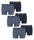 PUMA 6 er Pack Boxer Boxershorts Men Herren Unterhose Pant Unterwäsche, Farbe:037 - Denim, Bekleidungsgröße:XL