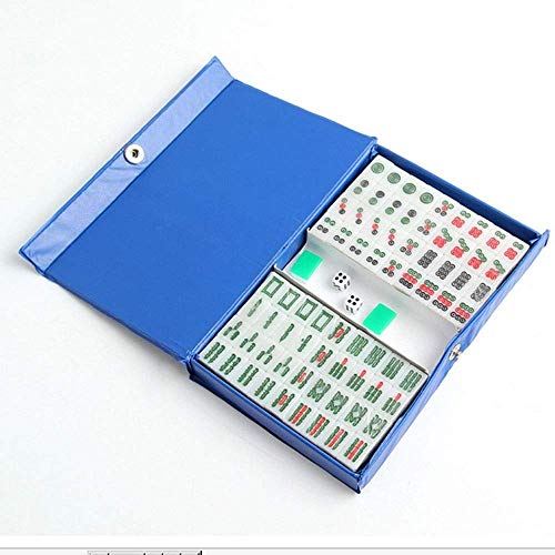 Suuim Mahjong-Set, Mini-Mahjong-Familienbrettspiele, tragbares Mahjong-Set, Mahjong-Spiel, Familienspiele mit Box (grüne Einheitsgröße) (grüne Einheitsgröße)