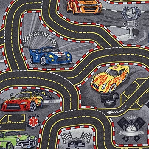 Kinderteppich Spielteppich Straßenteppich Kinderzimmer Auto Wagen Straßen Teppich (160x220 cm)