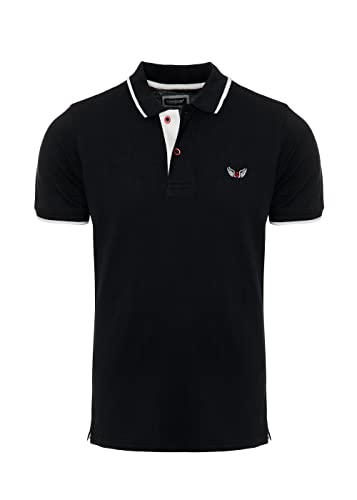 Carisma Kurzarm Poloshirt für Herren 100% Baumwolle • Herren Polo Shirt mit Stickerei • Angenehmes Regular Fit Shirt für Büro und Freizeit 4639 Black XL
