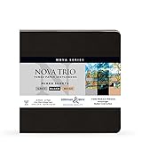 Stillman & Birn Nova Trio Softcover Sketchbook for Mixed Media, 46 Sheets of Heavyweight Paper- Beige, Black and Gray Paper, Medium Grain Surface, 7.5 x 7.5 inches (399750S)