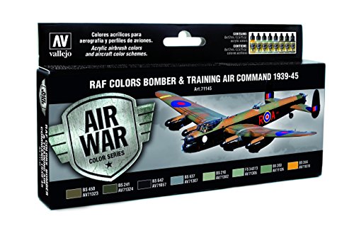 Vallejo 071145 Farbenset RAF Bomber & Training 1939-1945, 8 x 17 ml