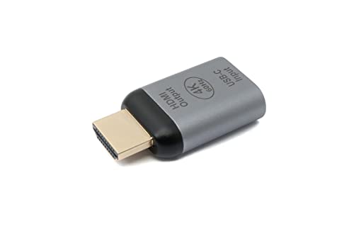 SYSTEM-S HDMI Adapter 4K Standard Stecker zu USB 3.1 Typ C Buchse Kabel in Grau