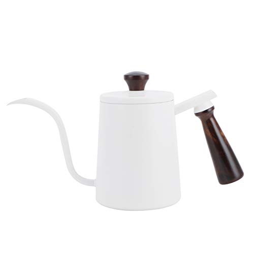 Tropfkessel, 700ml Handtropf-Kaffeekanne Borosilikatglas Teekessel 304 Edelstahl Kaffeekocher mit langem Auslauf und Holzgriff