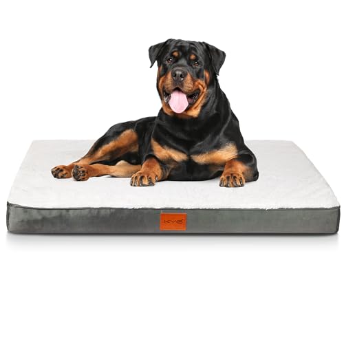 KYG Orthopädisches Hundebett Grosse Hunde Hundekissen Waschbar Hundematte für große, mittelgroße Hunde Flauschig Hundematratze, L, 90x60x8cm