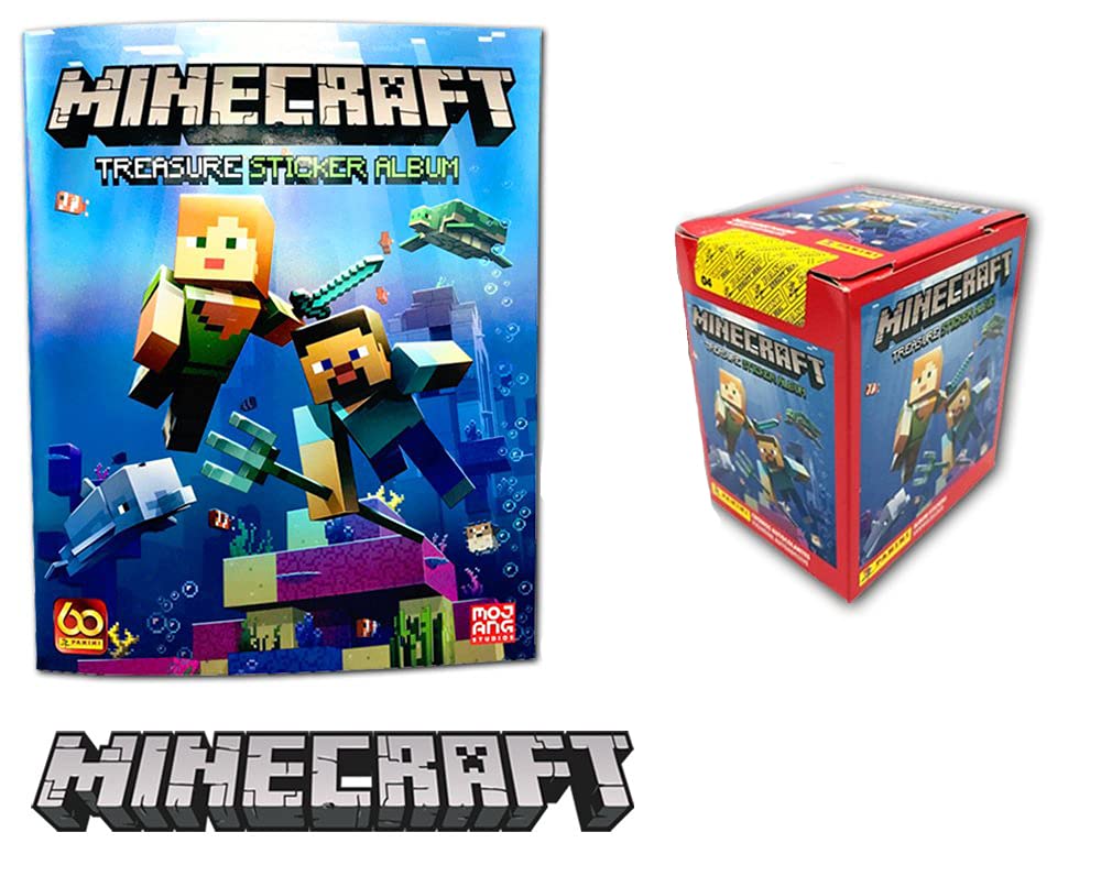 Panini Minecraft - Treasure Stickerkollektion - Box-Bundle mit 36 Tüten