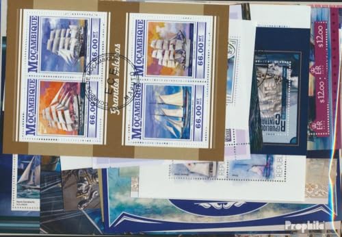 Prophila Collection Motive 25 Verschiedene Segelschiffe Blöcke (Briefmarken für Sammler) Seefahrt/Schiffe