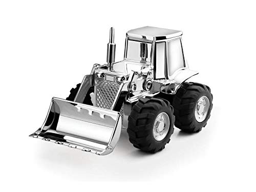 Geniale Spardose Traktor - Versilbert (Mit Gravur)