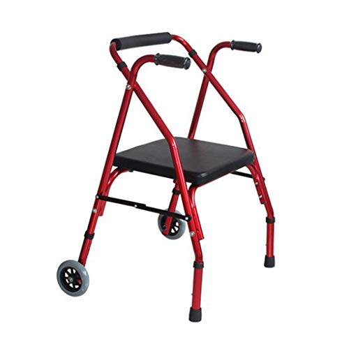 Gehgestell aus Aluminium für Senioren, Rollator mit Sitz und Rädern, Gehgestell für Erwachsene, leicht zusammenklappbar, verstellbar
