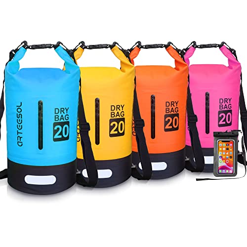 arteesol Dry Bag - 5L 10L 20L 37L Waterproof trockener Beutel/Sack wasserdichte Tasche mit Langem justierbarem Bügel für Kayaking Boots-Ausflug Kanu/Fischen/Rafting/Schwimmen/Snowboarding