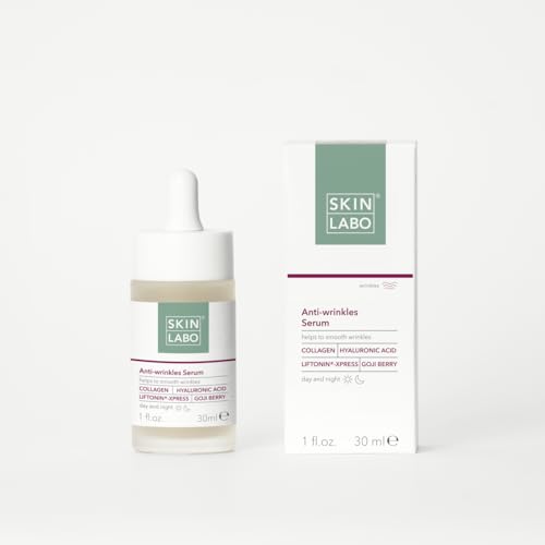 SkinLabo Anti-Falten-Serum, mit feuchtigkeitsspendenden Wirkstoffen, Liftanten, Füllstoffen und Antioxidantien, glättet die Falten, mit Liftonin-Xpress und Kollagen, 30 ml