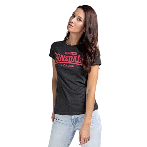 Lonsdale Tulse Women's T-Shirt 3X Medium, Marl Black