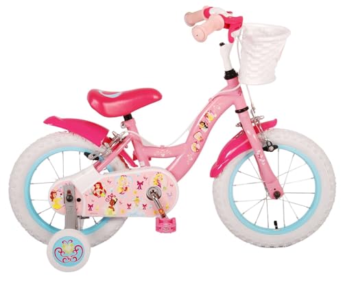 Disney Princess 14 Zoll Kinderfahrrad Pink mit Zwei Handbremsen - Sicherheit, Komfort und Spaß in einem!