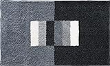 Erwin Müller Badematte Korfu, Badteppich rutschhemmend grau Größe 90x90 cm - für Fußbodenheizung geeignet, flauschig weich (weitere Farben, Größen)