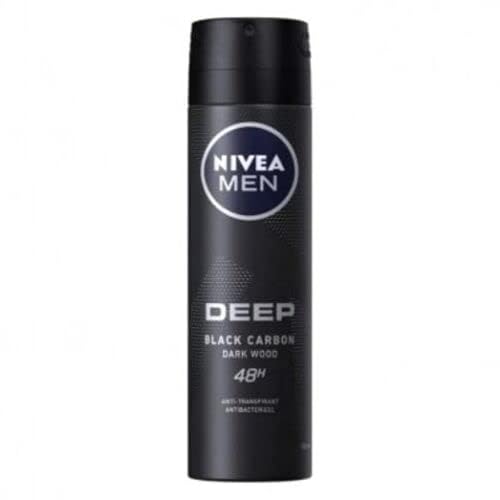 6er Pack - Nivea Men Deospray - Deep Black Carbon Dark Wood - Antitranspirant - 150ml