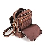BAIGIO Schultertasche Umhängetasche Herren Leder Vintage Herrentasche Messenger Bag mit Schultergurt für Arbeit Reise Alltagsleben (Braun)