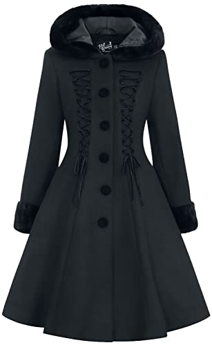 Hell Bunny Amaya Coat Frauen Mantel schwarz M 90% Polyester, 8% Viskose, 2% Elasthan Gothic, Rockwear