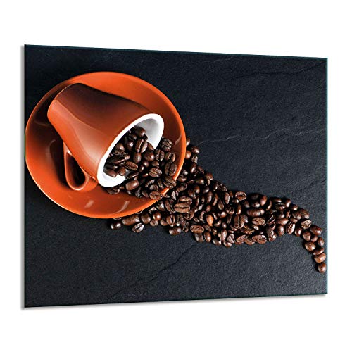 Herdabdeckplatten Ceranfeldabdeckung Spritzschutz Glas 60x52 Kaffee