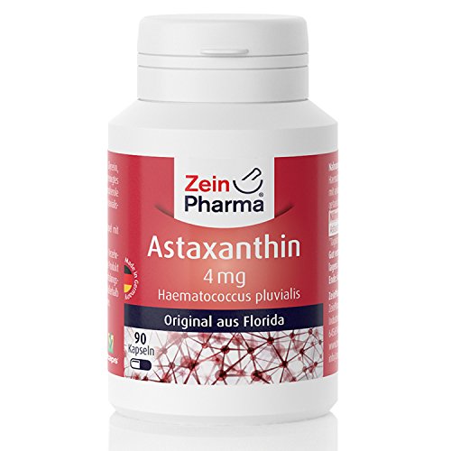 ZeinPharma Astaxanthin 4mg - 90 Kapseln (3 Monate Vorrat) • Glutenfrei, vegan, koscher & halal