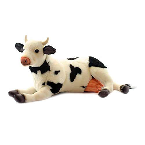 4781 - Hansa Toy - Kuh schwarz/weiß liegend 38 cm