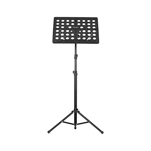 Notenständer Music Stand Score Stativ-Ständer-zusammenklappbarer Blatthalter Aluminiumlegierung for Orchester Violine Piano Gitarre Instrumente Notenpult (Color : Schwarz)