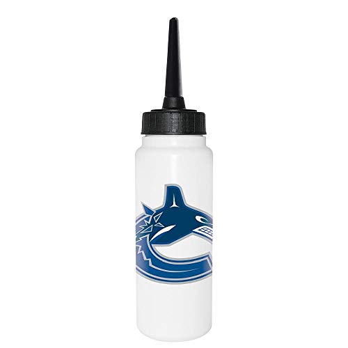 Sherwood NHL Trinkflasche 1000 ml, Vancouver Canucks, Eishockey Trinkflasche, Sportflasche mit NHL Club Logo, biegsamer Silikon-Trinkhalm