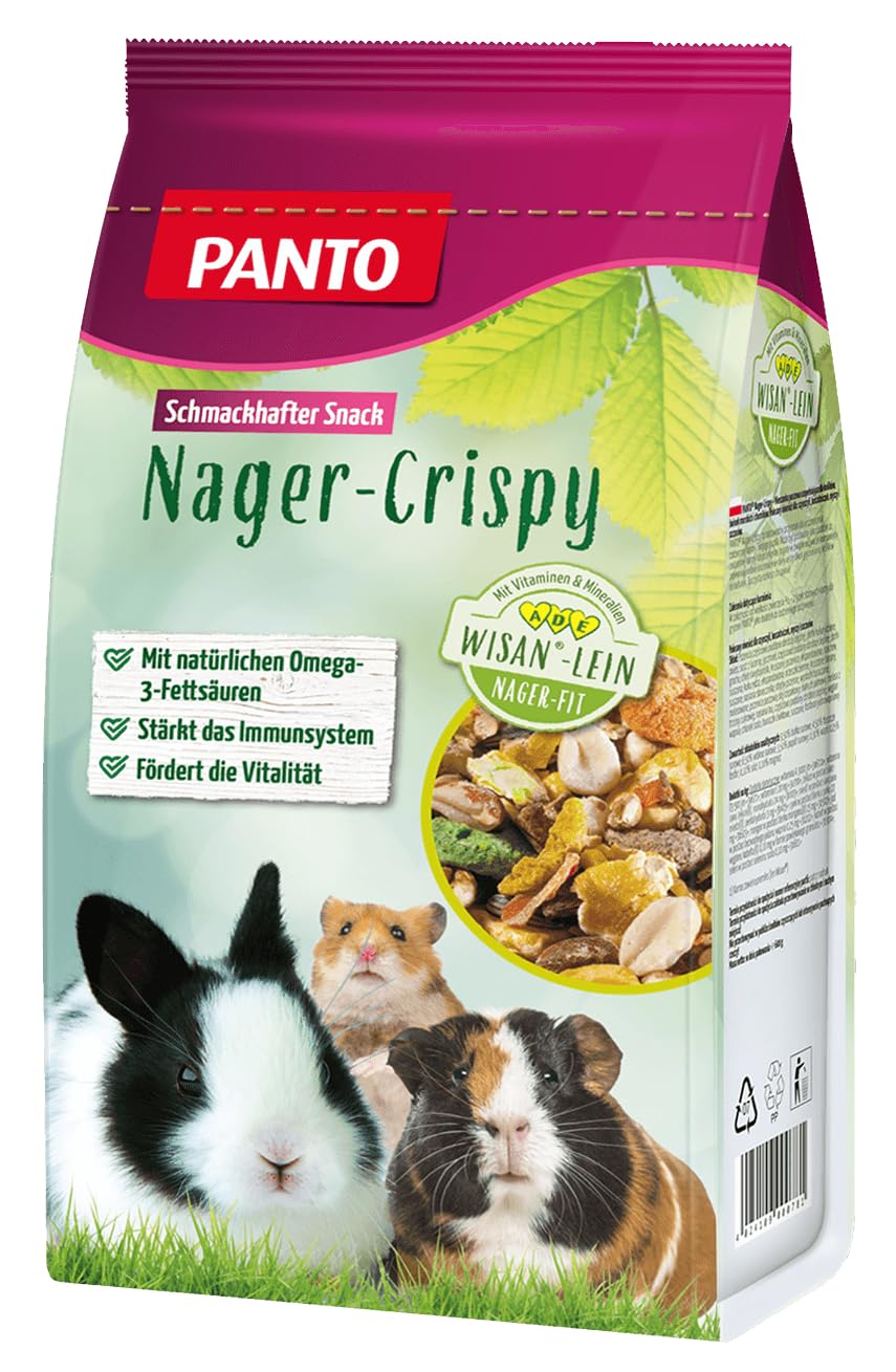 Nager-Crispy Premium Plus Mischung Knusperspaß Nagerfutter Zwerkaninchenfutter (5X 600g)