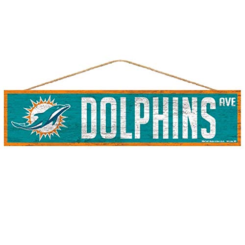 Wincraft NFL Miami Dolphins SignWood Avenue Design, Teamfarbe, 4 x 17 cm
