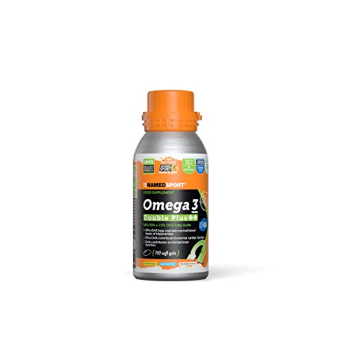 NAMEDSPORT> Omega 3 Double Plus, hohe Konzentration von EPA und DHA pro Softgel-Kapsel, 1g Fischöl, hohe Konzentration von Omega 3, leicht verdaulich, Marke aus Italien, 110 Softgels