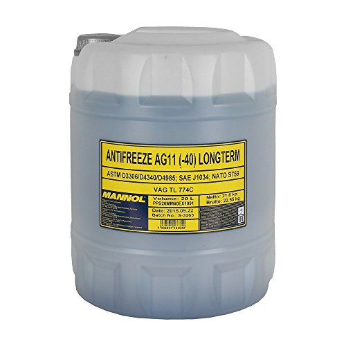 1 x 20L MANNOL Longterm Antifreeze AG11 -40°C / Kühlerwasser Fertiggemisch Blau G11 Kühlerfrostschutz