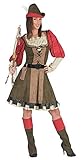 Lady Marian Robin Hood Kostüm für Damen - Grün Rot - Gr. 44/46