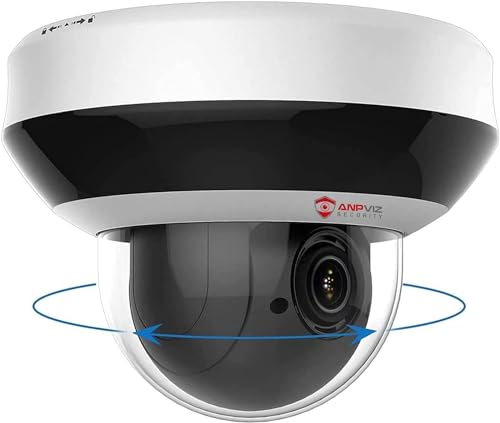 Anpviz 4MP PoE PTZ Dome Kamera Outdoor 4X Optischer Zoom, IP Überwachungskamera IR Nachtsicht, IP66, mit Audio Alarm SD Kartensteckplatz Bewegungserkennung, Guarding Vision(HK Serie)