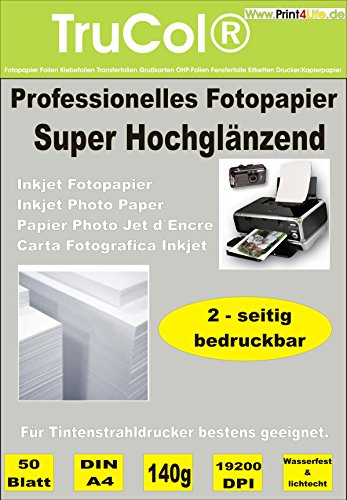 150 Blatt DIN A4 SUPER High Glossy BEIDSEITIGES Fotopapier 140g /m² TOP!!! Beidseitig beschichtetes Super Hochglänzendes Inkjet - Papier