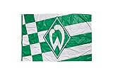 Werder Bremen Hissfahne Karo, Fahne Raute 180 x 120 cm - Plus Lesezeichen I Love Bremen
