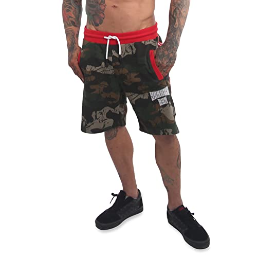 Yakuza Herren Casual Day Sweat Shorts, Camouflage, M