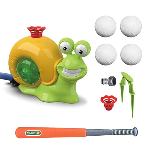 2 in 1 Water Sprinkler Toy, Wassersprinkler Spielzeug, Sprinklerspielzeug mit Baseball Trainer für Sommer Garten, Sprinkler Outdoor Spiele mit Interaktives Baseball Spielzeug